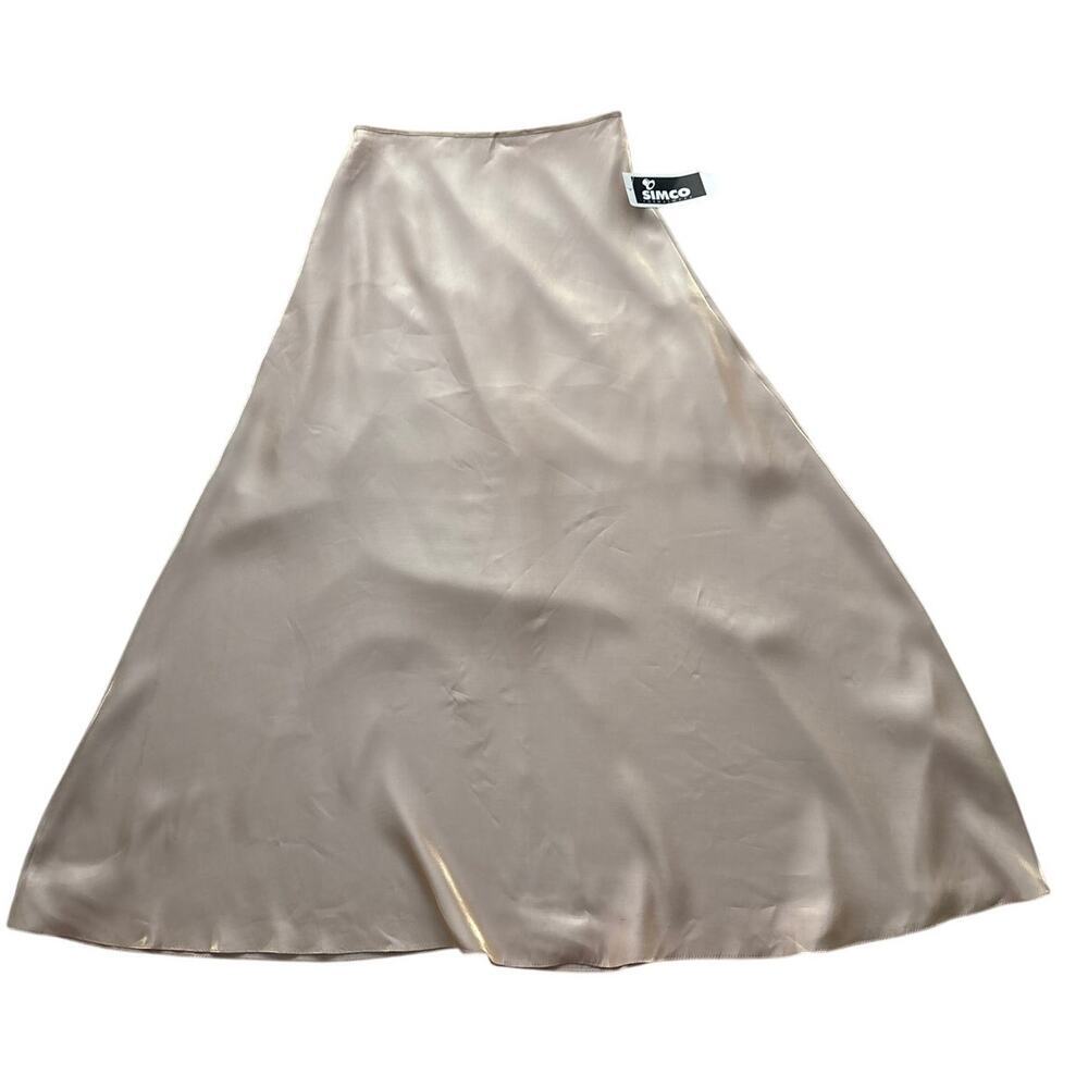 Champagne Satin Bias Maxi Skirt - Vintage Deadstock NWT